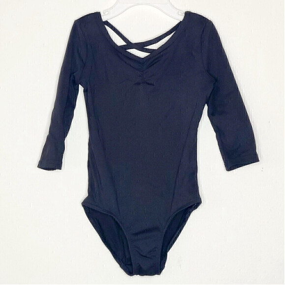Danskin Long Sleeve Black Leotard Dance Ballet Gymnastics Girls Sz XS - Picture 2 of 3